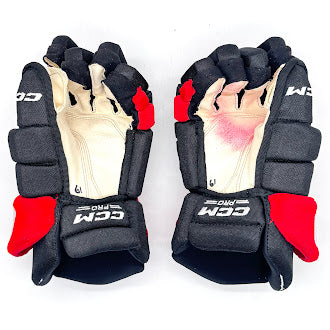 CCM HGTK - Used NHL Pro Stock Glove - Carolina Hurricanes (Black/Red)